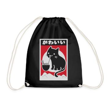 neko black love ramen - Sac de sport léger - noir - Devant