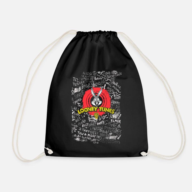 Looney Tunes Bugs Bunny Logo Gekritzel - Turnbeutel - Schwarz