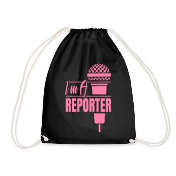 Ich bin Reporter Medien Korrespondent Journalist - Turnbeutel - Schwarz - Vorne