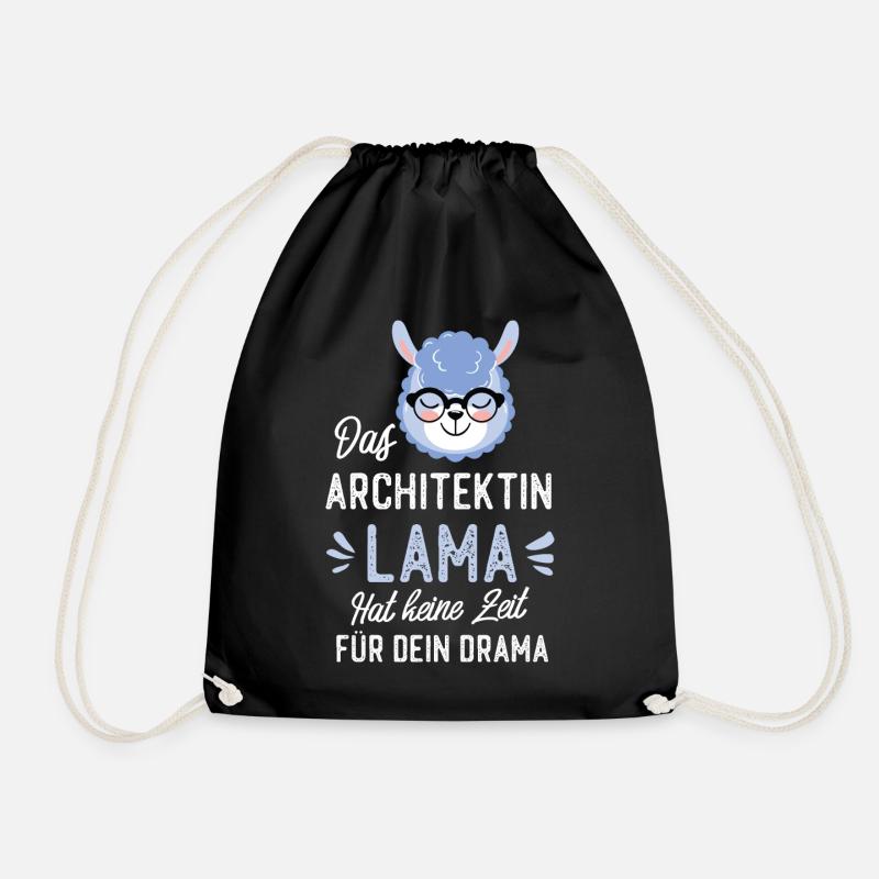 Architektin Lama Spruch Lustige Geschenkidee - Turnbeutel - Schwarz