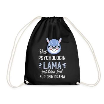 Psychologin Lama Spruch Lustige Geschenkidee - Turnbeutel - Schwarz - Vorne