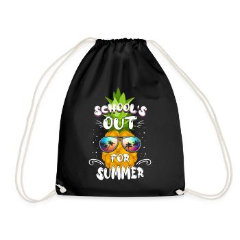 Schools Out For Summer Pineapple Last Day of School - Drawstring Bag - black - Front