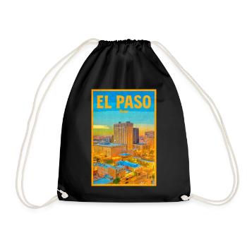 El Paso Skyline Retro - Turnbeutel - Schwarz - Vorne
