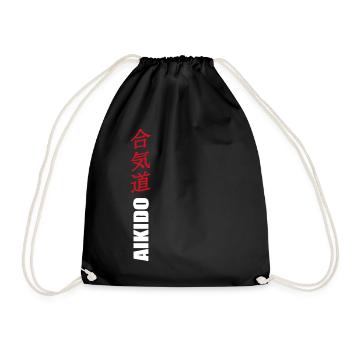 Aikido - Turnbeutel - Schwarz - Vorne