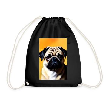 Mops Hund - Turnbeutel - Schwarz - Vorne