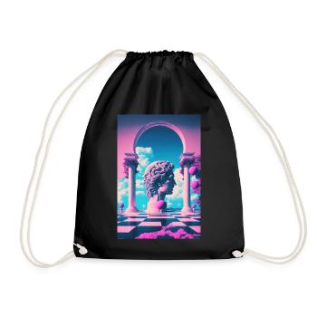 Eine Vaporwave Erkundung von Schönheit und Antike - Turnbeutel - Schwarz - Vorne
