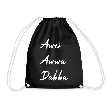 Saarländisch Dialekt Shirt Saar Saarland Geschenk - Turnbeutel - Schwarz - Vorne
