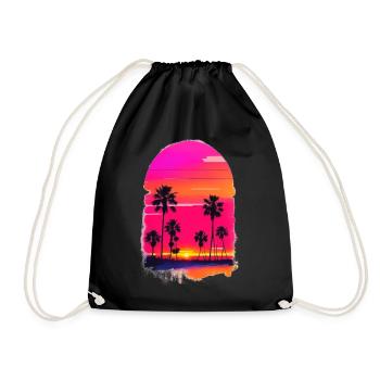 Sunset with Plamen - Drawstring Bag - black - Front