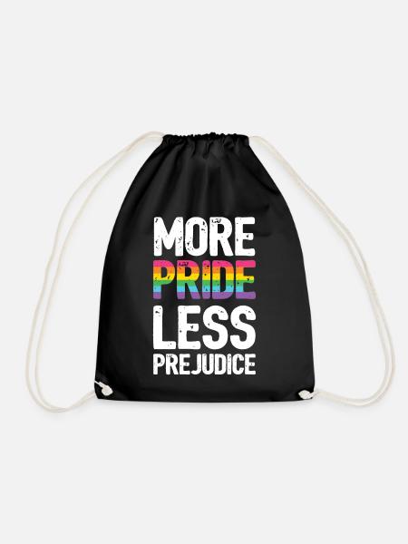 LGBT Pride Month - More Pride. Less Prejudice. - Drawstring Bag - black