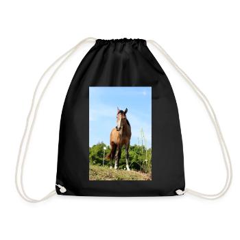 Pferd Pferdeposter - Turnbeutel - Schwarz - Vorne