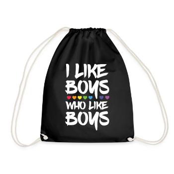 Mois de la fierté LGBTQ - J’aime les garçons qui aiment les garçons - Sac de sport léger - noir - Devant
