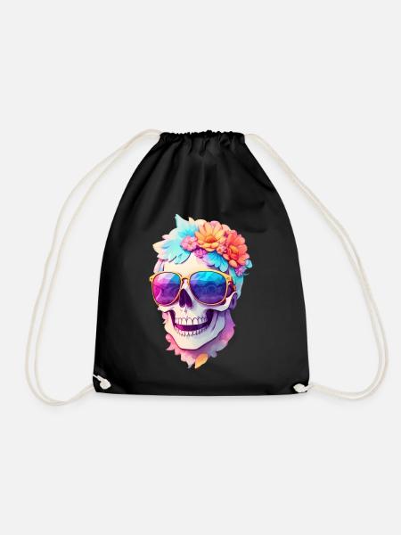 Totenkopf - Turnbeutel - Schwarz