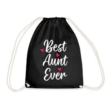 Best Aunt Ever - Drawstring Bag - black - Front