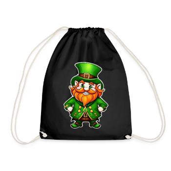 Saint Patricks Day Irish Kobold Leprechaun Wichtel - Turnbeutel - Schwarz - Vorne