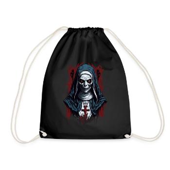 Nun Horror Halloween Creepy - Drawstring Bag - black - Front