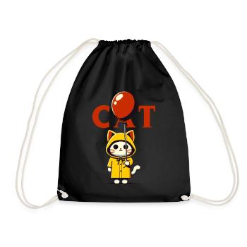 Red Balloon Kitten - Drawstring Bag - black - Front
