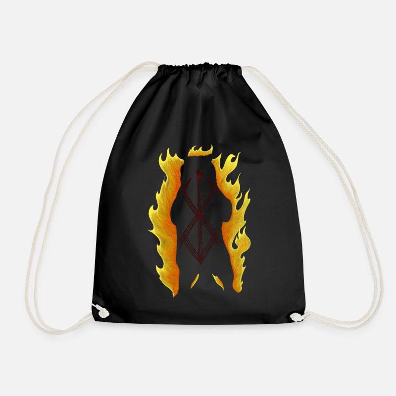 Berserker Bear Silhouette - Drawstring Bag - black