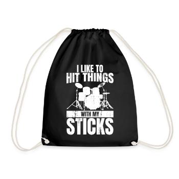 Funny Drummer Joke - Drawstring Bag - black - Front
