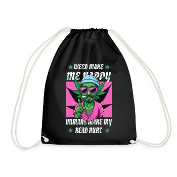 L’herbe me rend heureux... - Sac de sport léger - noir - Devant