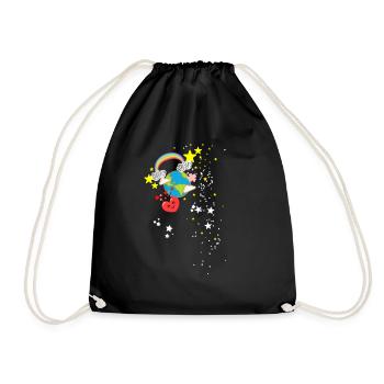 Rainbow, Earth, Stars, Space, Sky - Drawstring Bag - black - Front