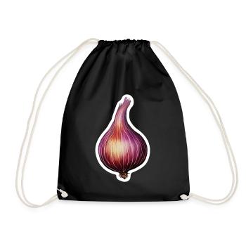 Illustration de l’oignon rouge – Cuisine vintage - Sac de sport léger - noir - Devant