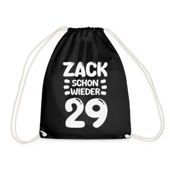 Zack 29 again! Birthday - Drawstring Bag - black - Front