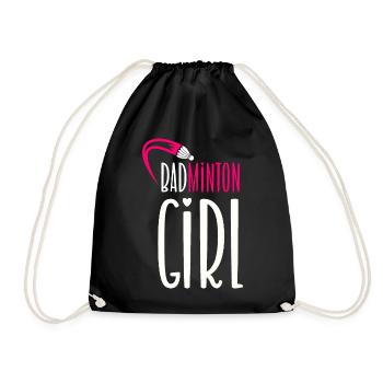 Badminton Girl - Drawstring Bag - black - Front