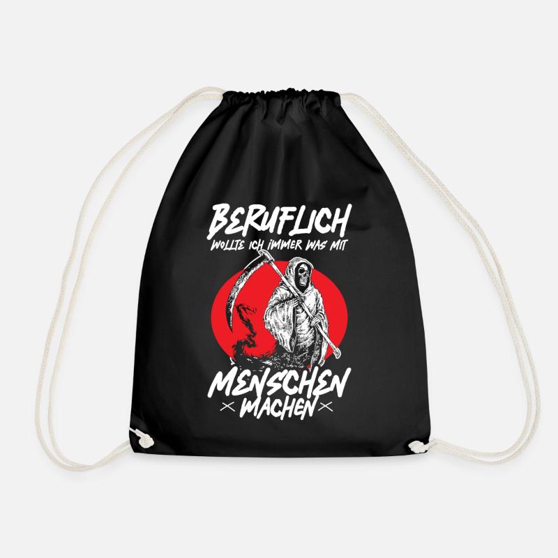 Beruflich Wollte Ich Immer Was Mit Menschen Machen - Turnbeutel - Schwarz