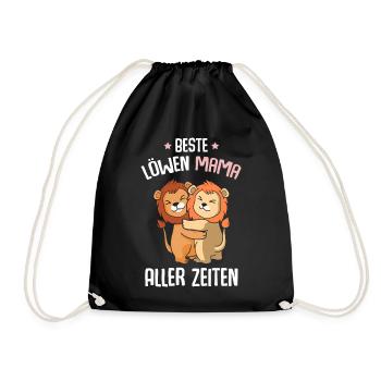 Beste Löwenmama aller Zeiten - Turnbeutel - Schwarz - Vorne