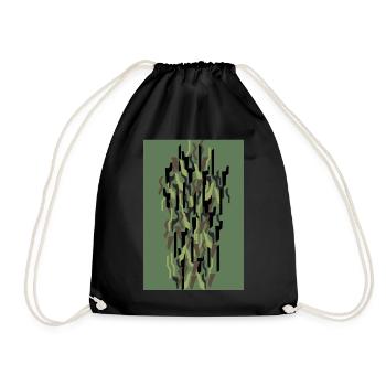 Camouflage Kunst Olive - Turnbeutel - Schwarz - Vorne