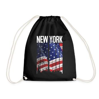 New York Flag Mosaic - Drawstring Bag - black - Front