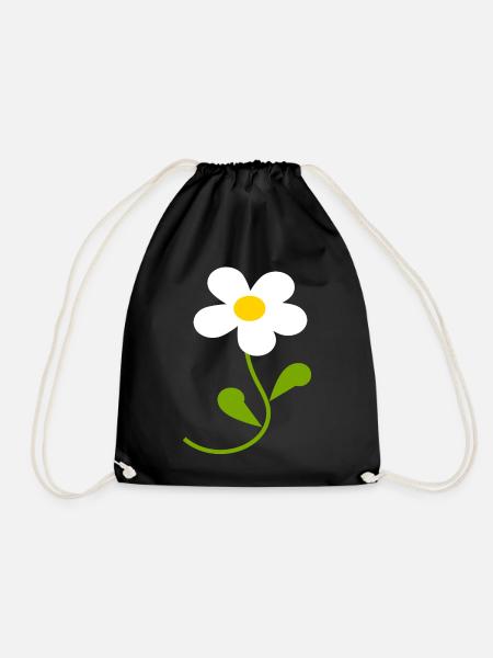 Retro Gänseblümchen Blume Weihnachts Geschenk - Turnbeutel - Schwarz