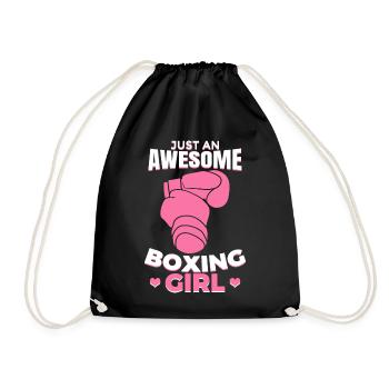 Just a great boxing girl - Drawstring Bag - black - Front