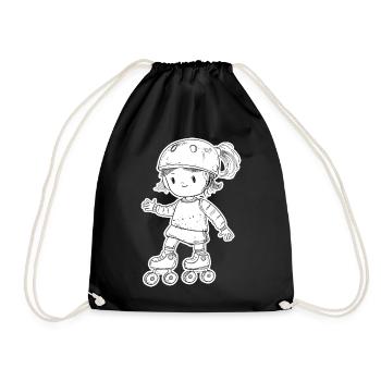 Roller skater - Drawstring Bag - black - Front