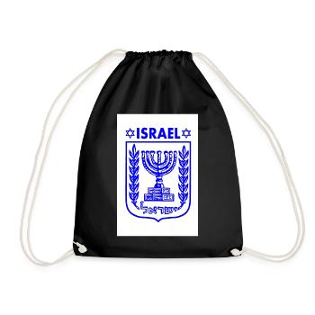 Menorah Coat of Arms of Israel Coat of Arms of Israel - Drawstring Bag - black - Front