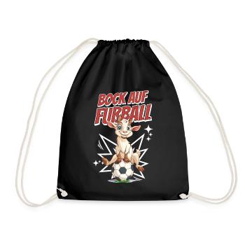 Bock Auf Fußball Lustig Humor Wortwitz Fußballer - Turnbeutel - Schwarz - Vorne