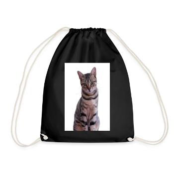 Cat Cats Kitten Tiger Cat - Drawstring Bag - black - Front