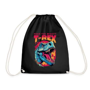 T-Rex Dinosaure Dino Tyrannosaurus Rex Vintage - Sac de sport léger - noir - Devant