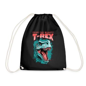 Dinosaur Dino T-Rex Tyrannosaurus Rex Vintage - Drawstring Bag - black - Front