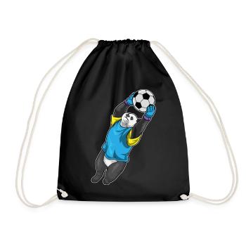 Panda Torwart Fußball - Turnbeutel - Schwarz - Vorne