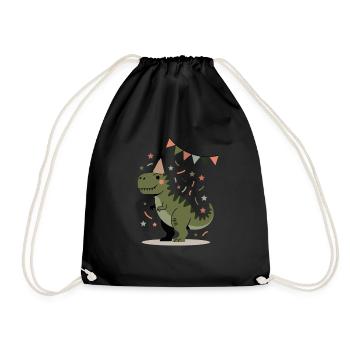 Dino Fête d’anniversaire T-Rex Design Enfants - Sac de sport léger - noir - Devant