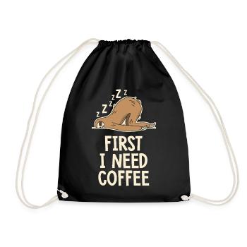 D'abord j'ai besoin d'un café humour drôle - Sac de sport léger - noir - Devant