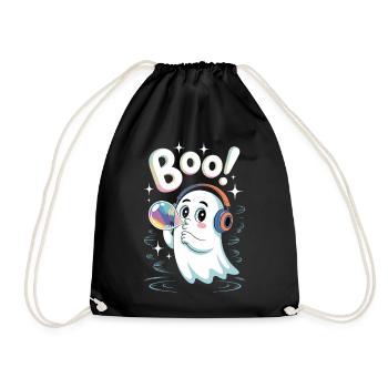 Boo Cute Casque Fantôme avec Bulle de Savon - Sac de sport léger - noir - Devant