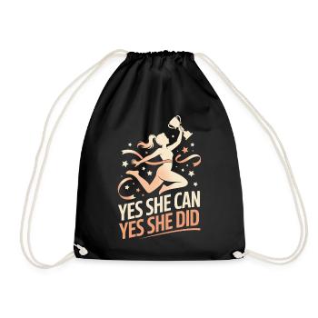 Yes She Can Yes She Did Women Empower Women's - Drawstring Bag - black - Front