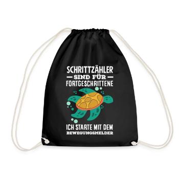 Pedometer? I use the motion detector - Drawstring Bag - black - Front