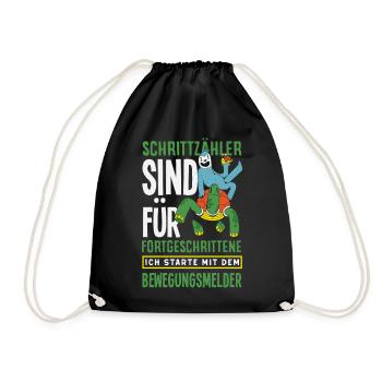 Pedometer? I use the motion detector - Drawstring Bag - black - Front