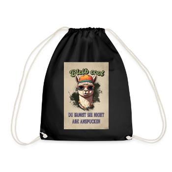 Llama Saying - Restez cool, chemise amusante drôle - Sac de sport léger - noir - Devant