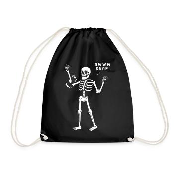 Bone Fracture Halloween Skeleton Bone Arm Fracture - Drawstring Bag - black - Front