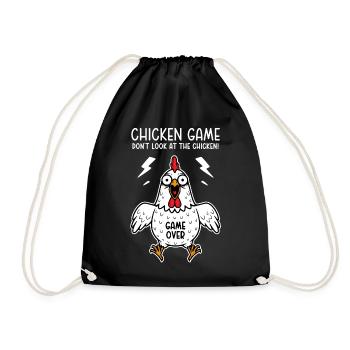 Chicken Game Don't look at the chicken Game over - Drawstring Bag - black - Front