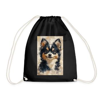 Illustration of a dog - Drawstring Bag - black - Front